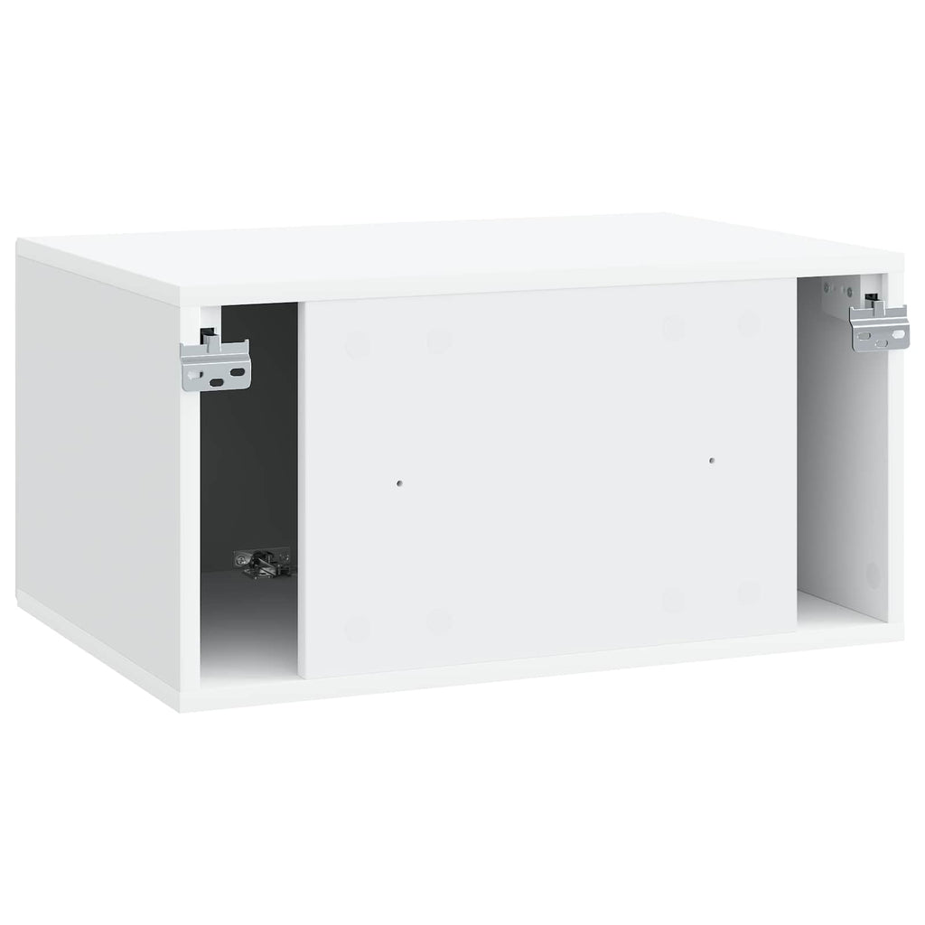 Wandmontierter TV-Schrank Weiß 59,5 x 41 x 30 cm Holzwerkstoff
