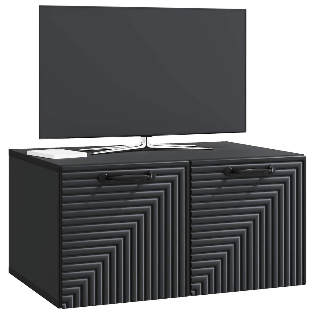 Wandmontierter TV-Schrank Schwarz 59,5 x 41 x 30 cm