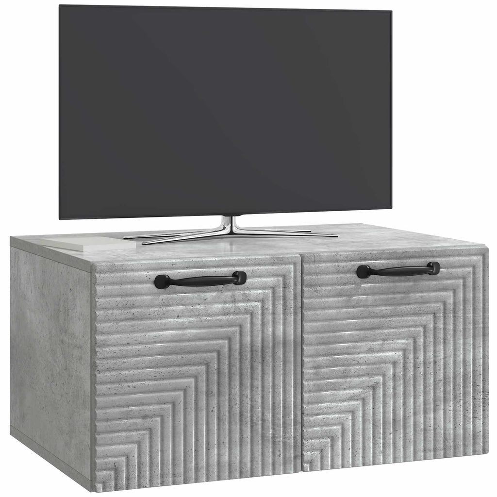 Wandmontierter TV-Schrank Betongrau 59,5 x 41 x 30 cm