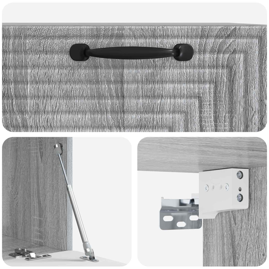 Wandmontierter TV-Schrank Graues Sonoma 59,5 x 41 x 30 cm