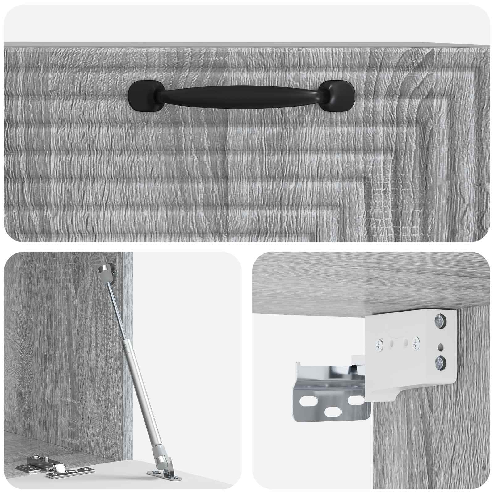 Wandmontierter TV-Schrank Graues Sonoma 59,5 x 41 x 30 cm
