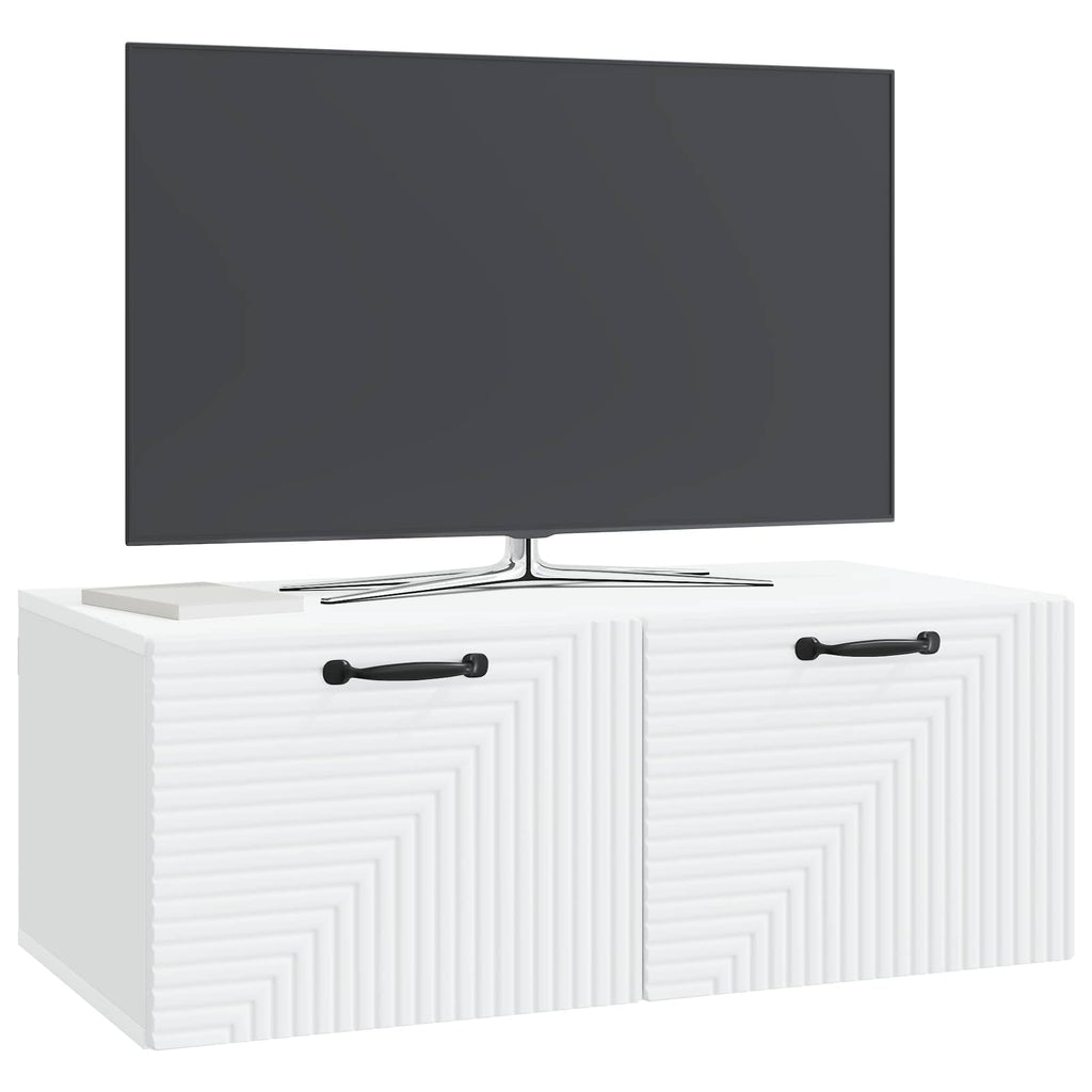 Wandmontierter TV-Schrank Weiß 78,5 x 41 x 30 cm Holzwerkstoff