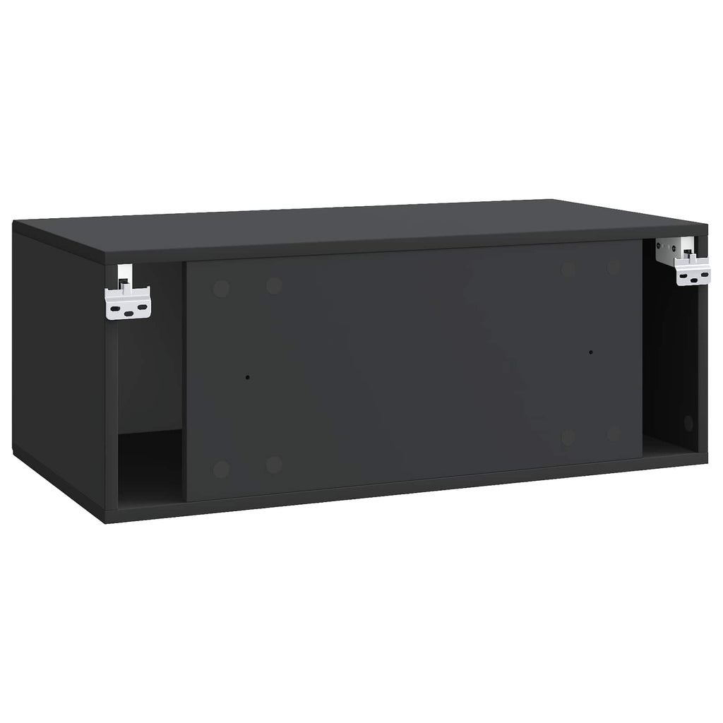 Wandmontierter TV-Schrank Schwarz 78,5 x 41 x 30 cm