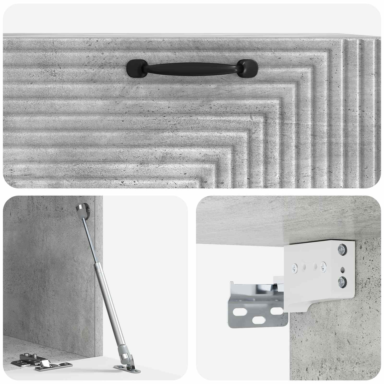 Wandmontierter TV-Schrank Betongrau 78,5 x 41 x 30 cm