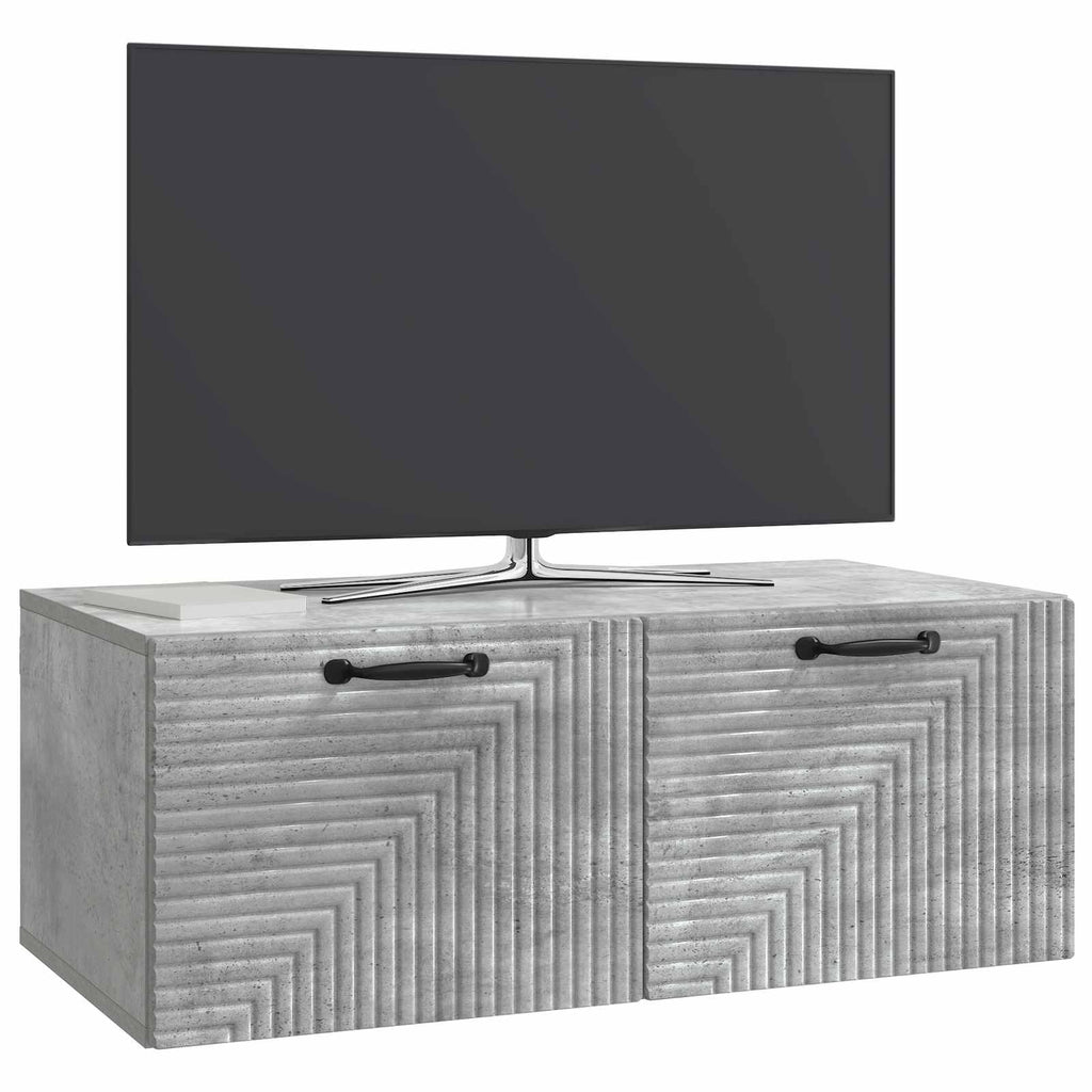 Wandmontierter TV-Schrank Betongrau 78,5 x 41 x 30 cm