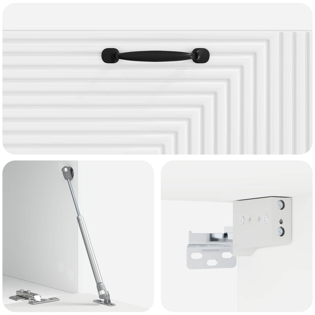 Wandmontierter TV-Schrank Hochglanz Weiß 78,5 x 41 x 30 cm