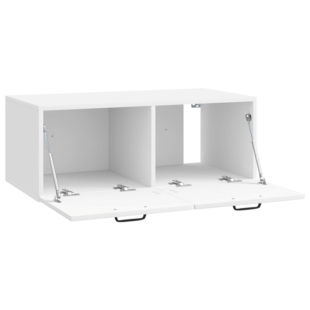 Wandmontierter TV-Schrank Hochglanz Weiß 78,5 x 41 x 30 cm