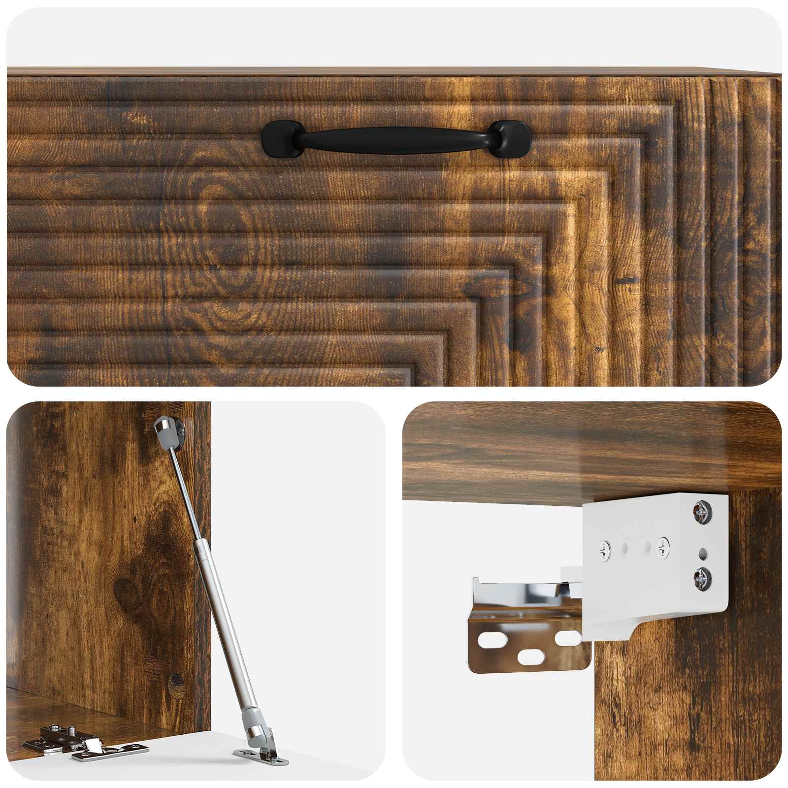 Wandmontierter TV-Schrank Geräucherte Eiche 78,5 x 41 x 30 cm