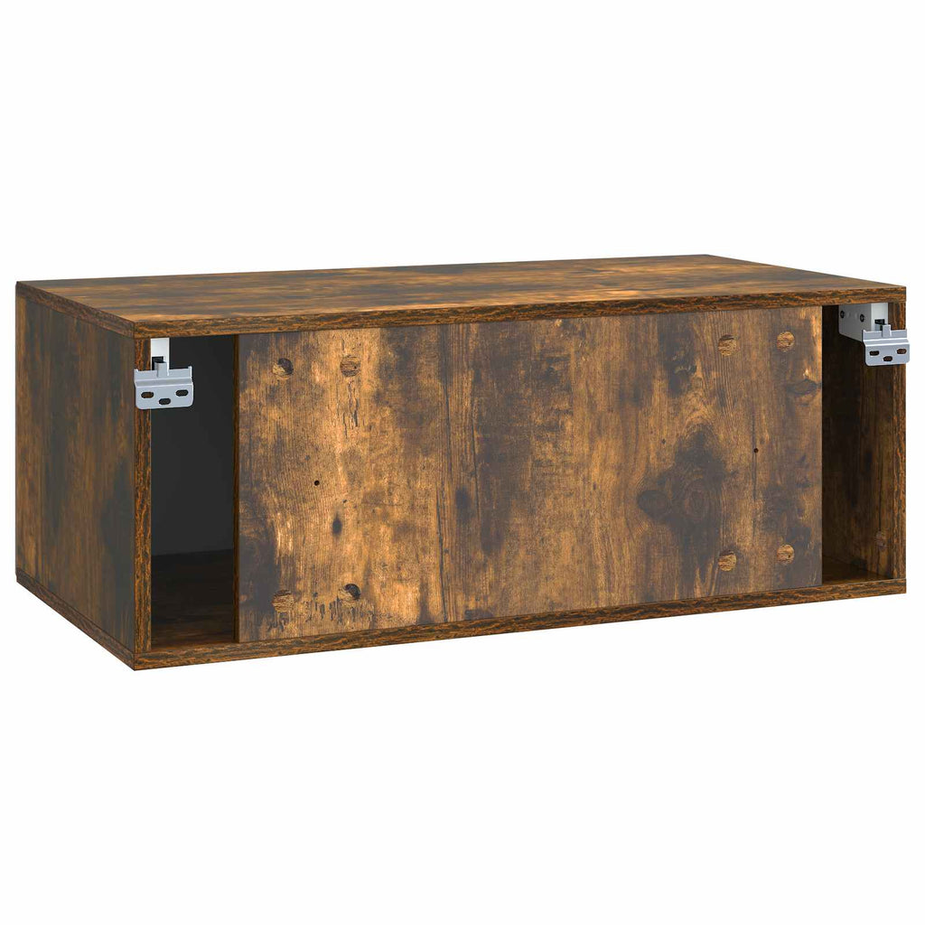 Wandmontierter TV-Schrank Geräucherte Eiche 78,5 x 41 x 30 cm