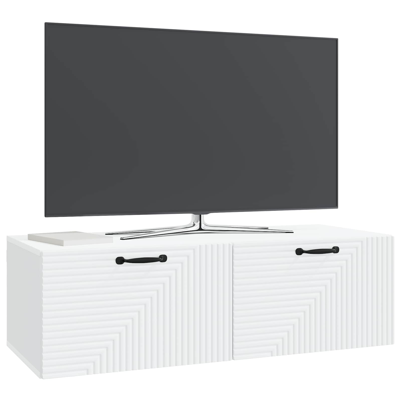 Wandmontierter TV-Schrank Weiß 98 x 41 x 30 cm Holzwerkstoff