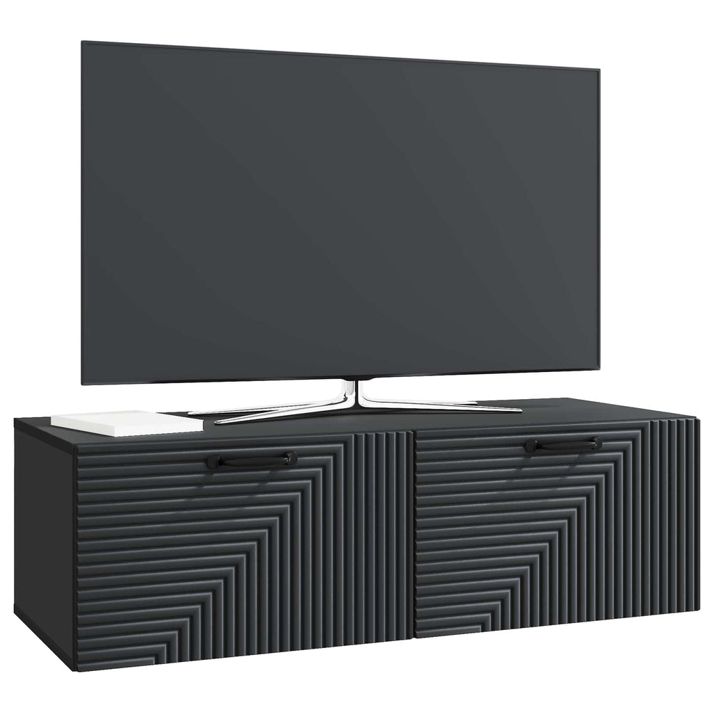 Wandmontierter TV-Schrank Schwarz 98 x 41 x 30 cm Holzwerkstoff