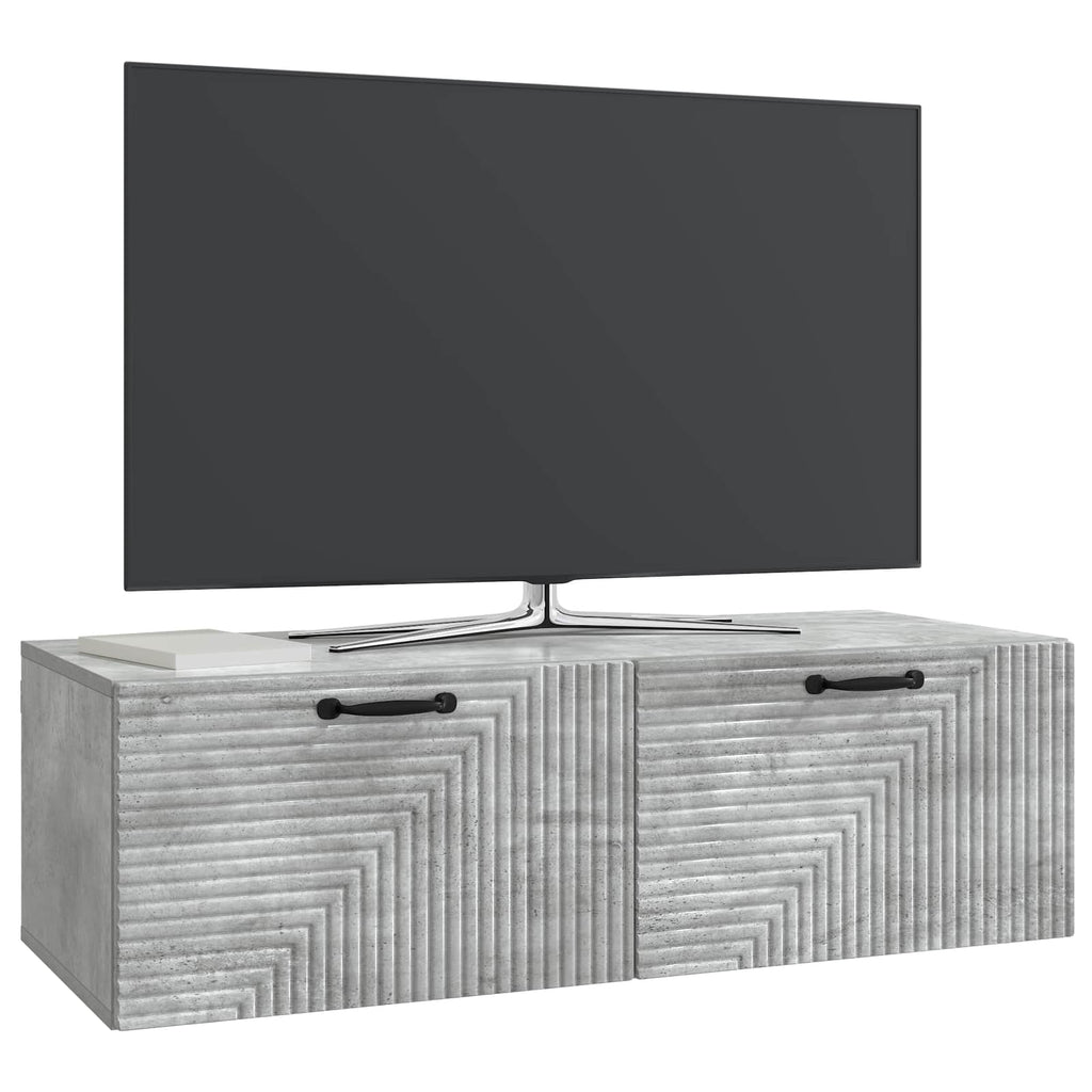 Wandmontierter TV-Schrank Betongrau 98 x 41 x 30 cm