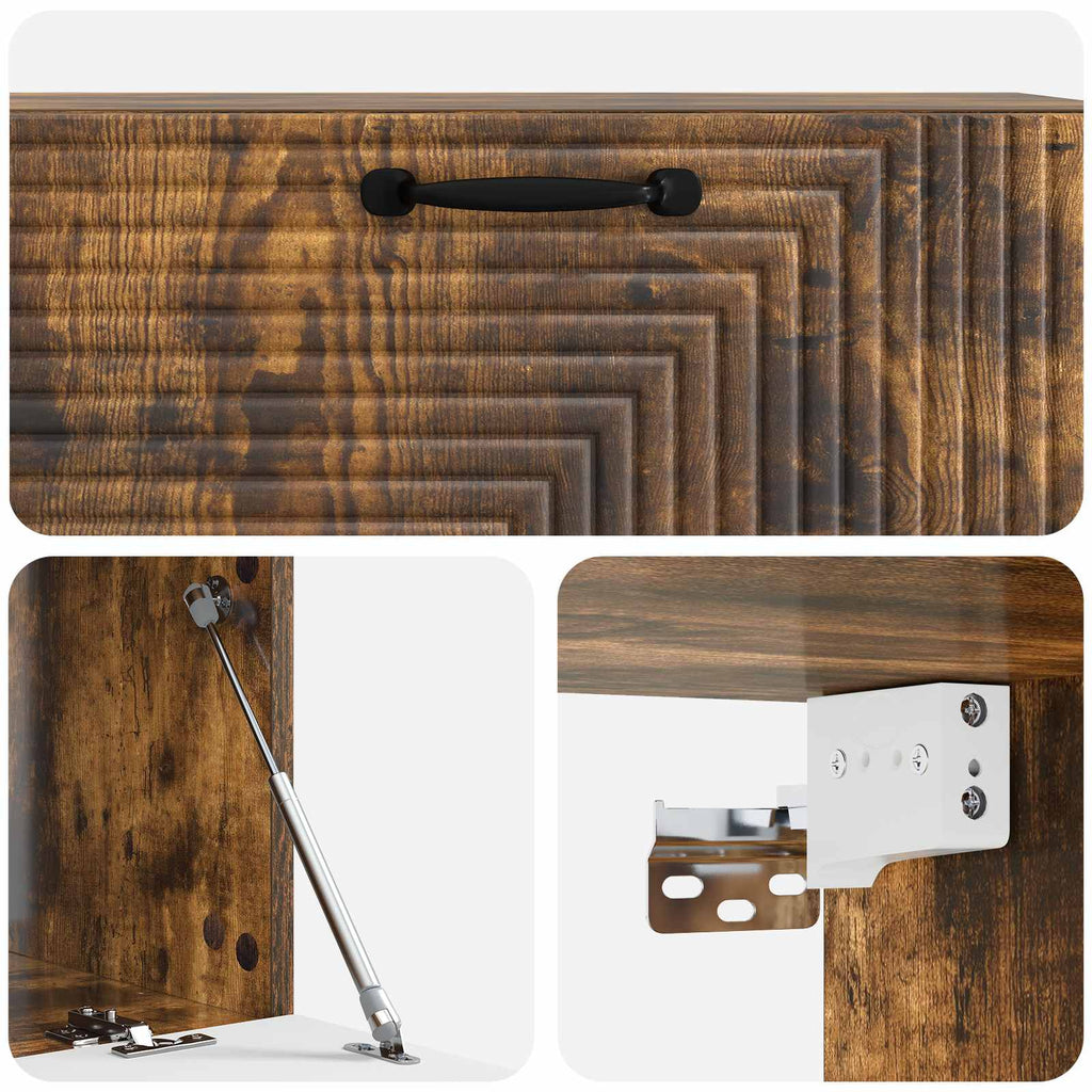 Wandmontierter TV-Schrank Geräucherte Eiche 98 x 41 x 30 cm