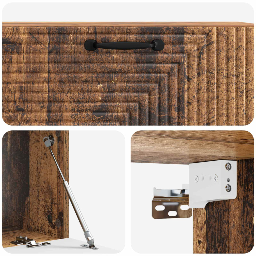 Wandmontierter TV-Schrank Altholz 98 x 41 x 30 cm Holzwerkstoff