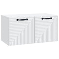 Wandmontierter TV-Schrank Weiß 59,5 x 31 x 30 cm Holzwerkstoff