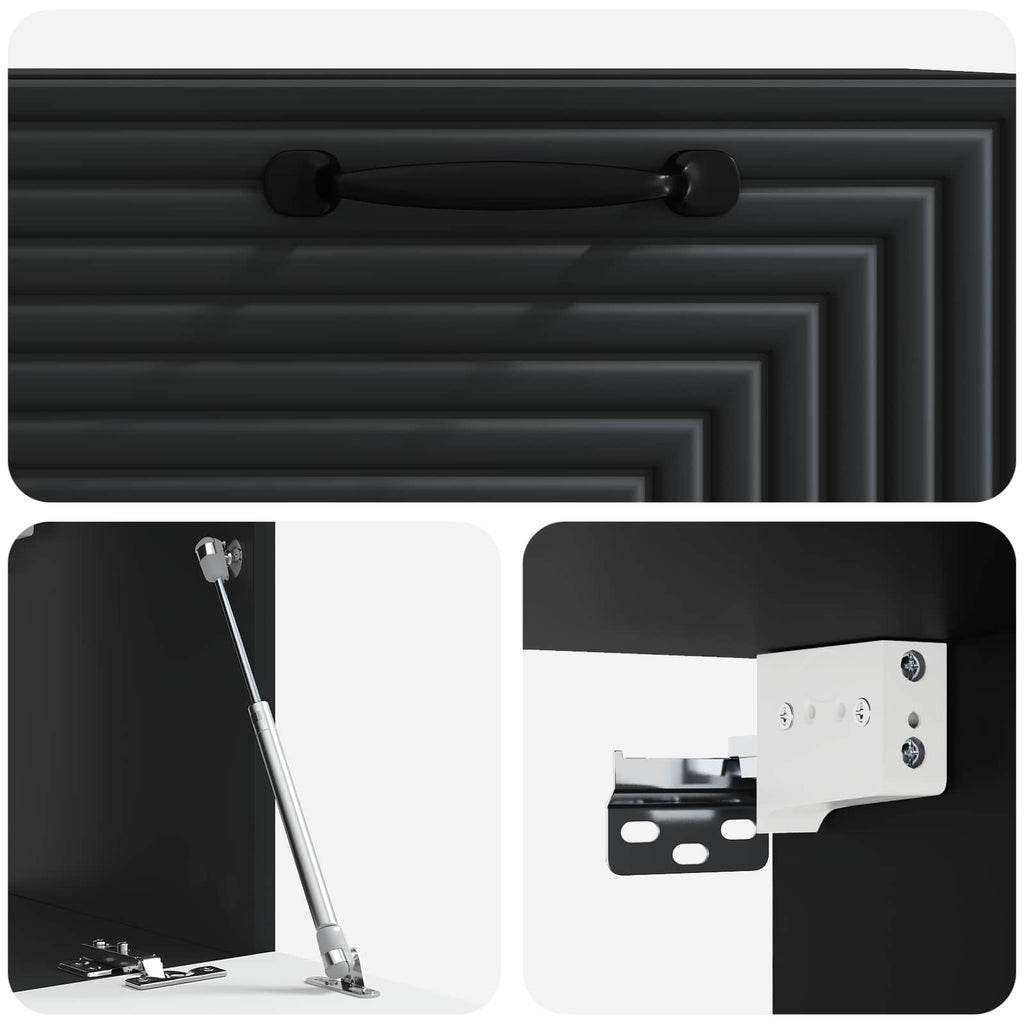 Wandmontierter TV-Schrank Schwarz 59,5 x 31 x 30 cm