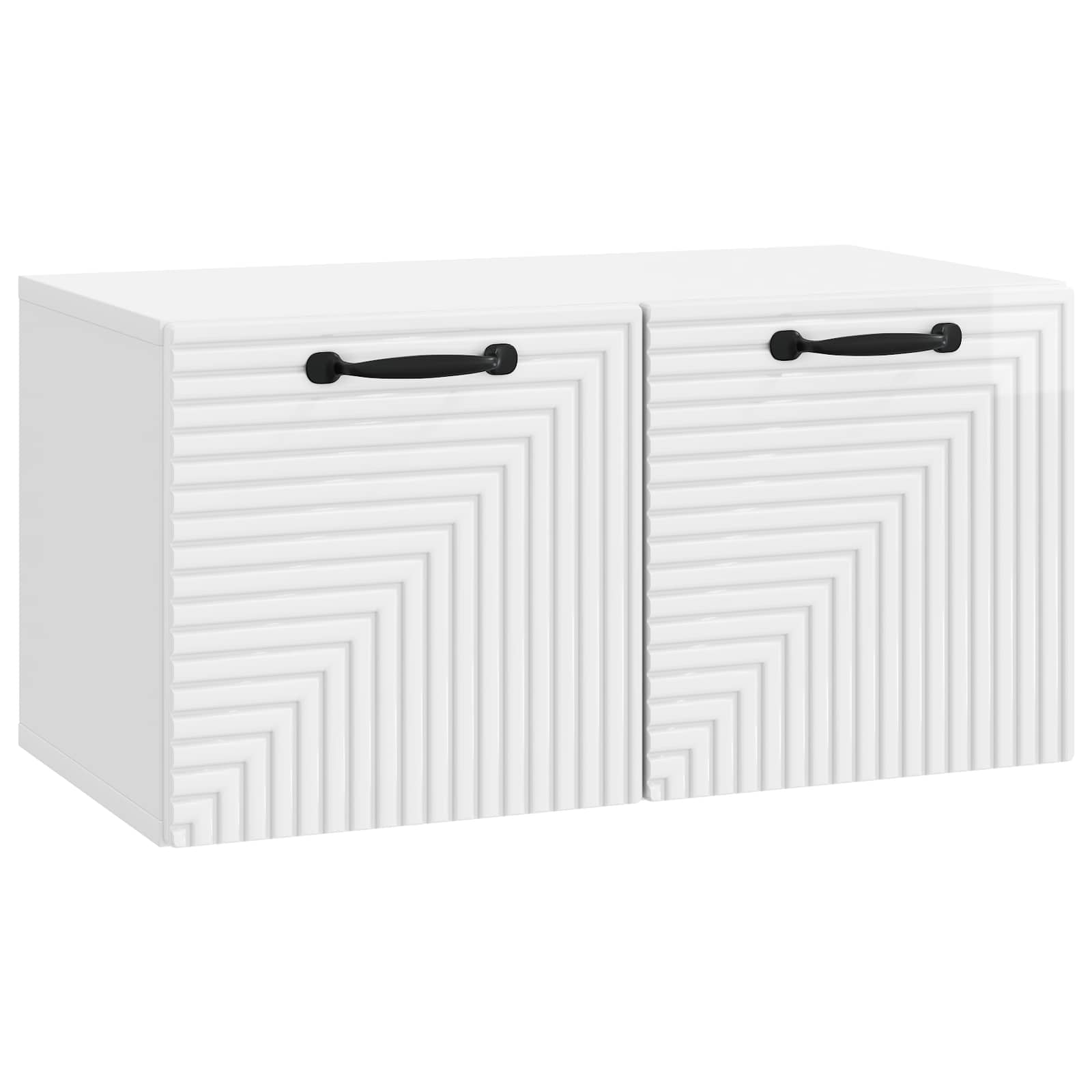 Wandmontierter TV-Schrank Hochglanz Weiß 59,5 x 31 x 30 cm