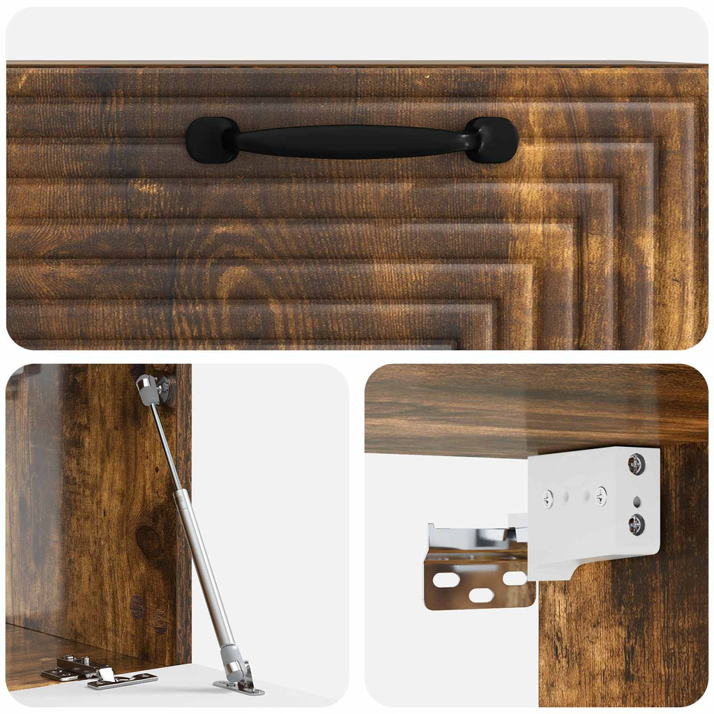 Wandmontierter TV-Schrank Geräucherte Eiche 59,5 x 31 x 30 cm