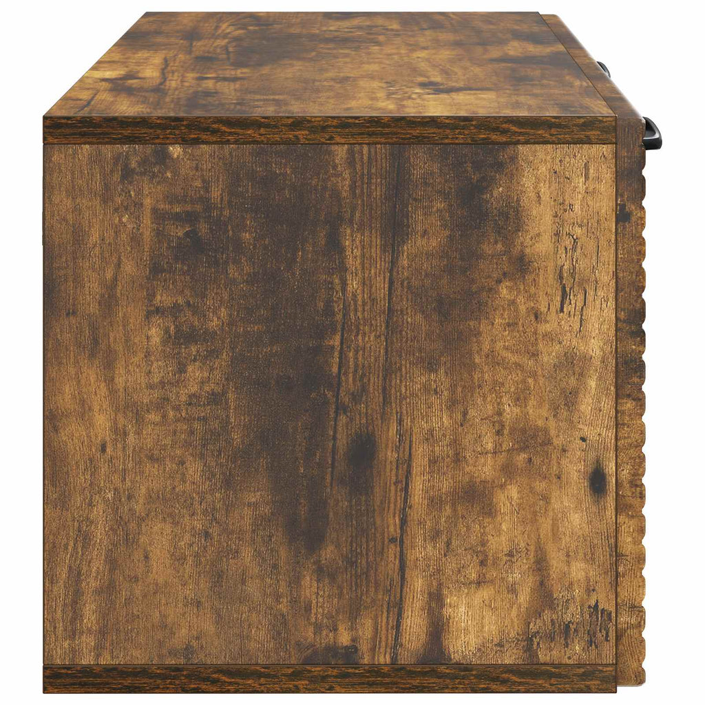 Wandmontierter TV-Schrank Geräucherte Eiche 59,5 x 31 x 30 cm