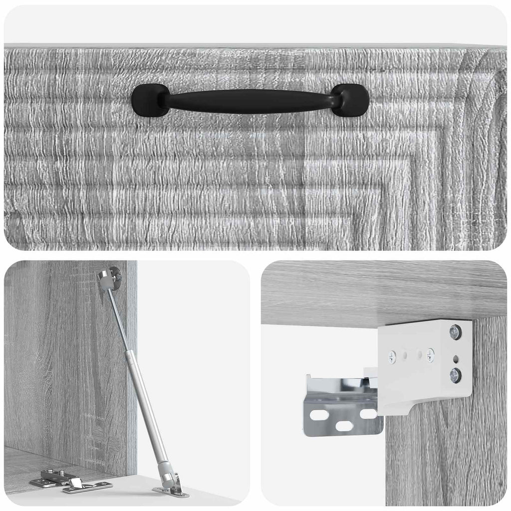 Wandmontierter TV-Schrank Graues Sonoma 59,5 x 31 x 30 cm