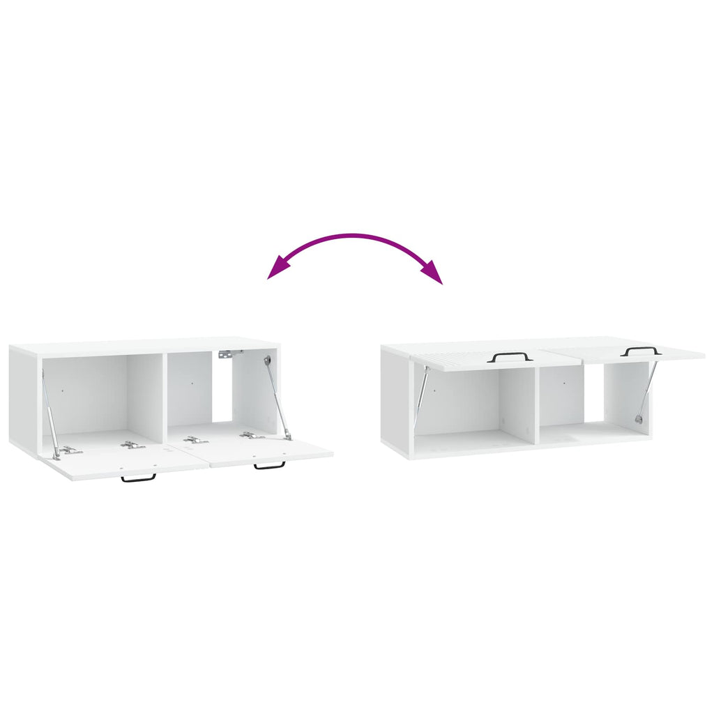 Wandmontierter TV-Schrank Weiß 78,5 x 31 x 30 cm Holzwerkstoff