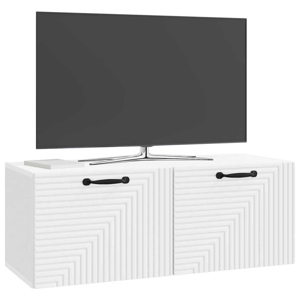 Wandmontierter TV-Schrank Weiß 78,5 x 31 x 30 cm Holzwerkstoff