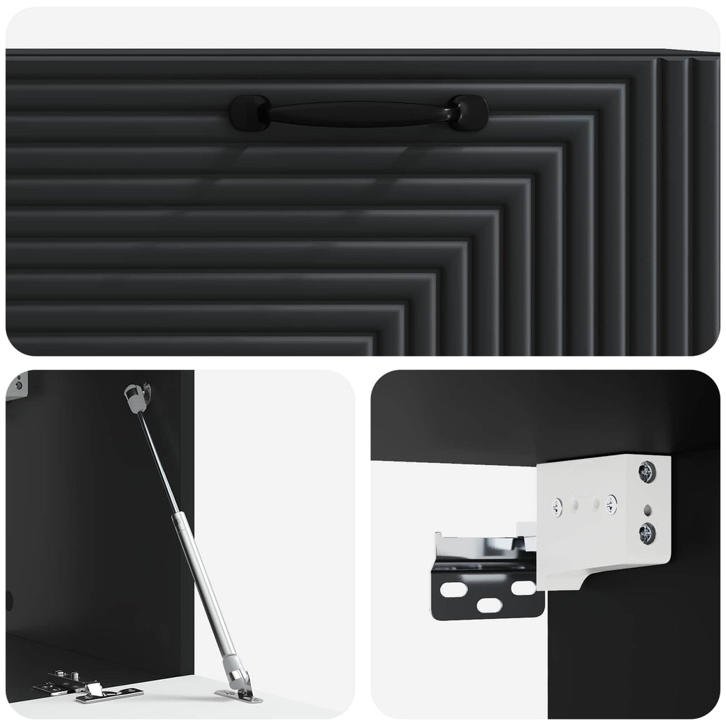 Wandmontierter TV-Schrank Schwarz 78,5 x 31 x 30 cm