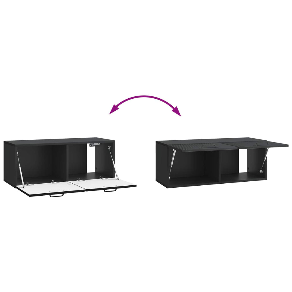 Wandmontierter TV-Schrank Schwarz 78,5 x 31 x 30 cm