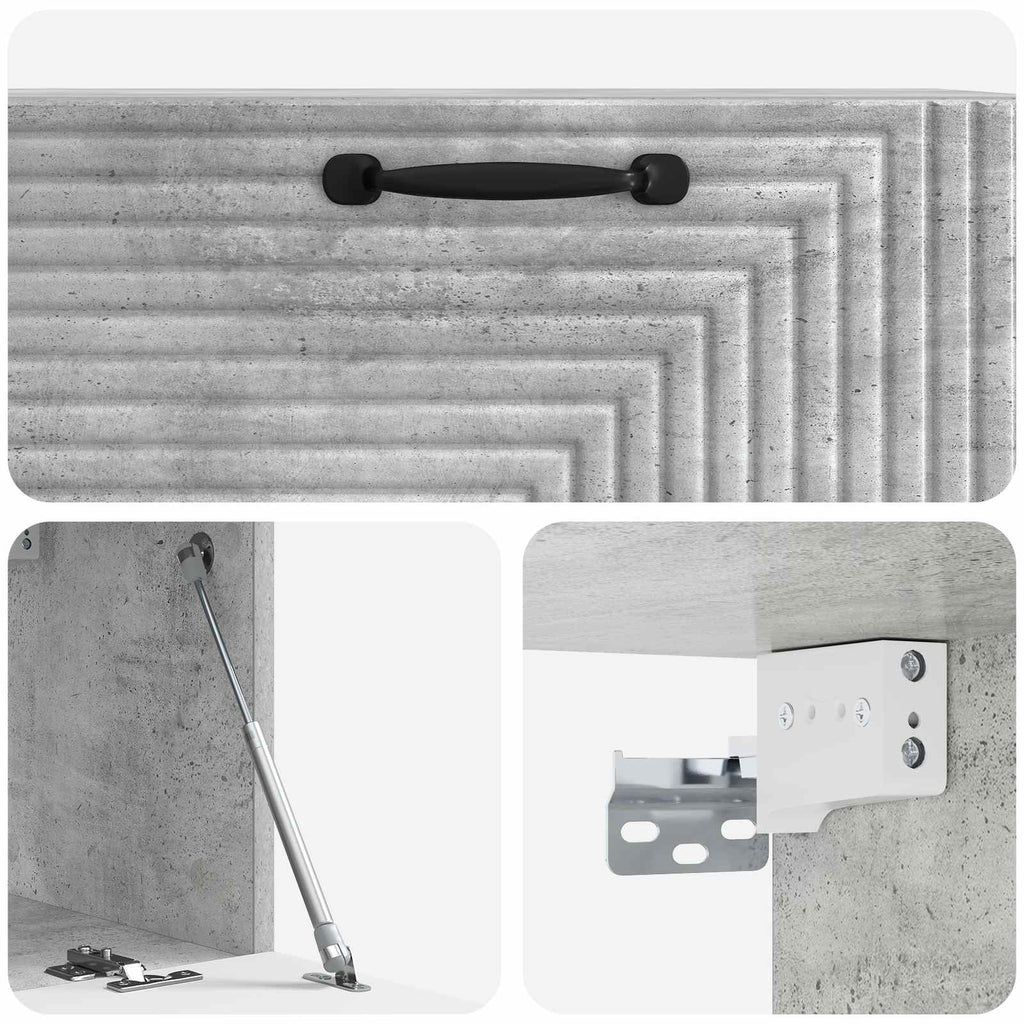 Wandmontierter TV-Schrank Betongrau 78,5 x 31 x 30 cm