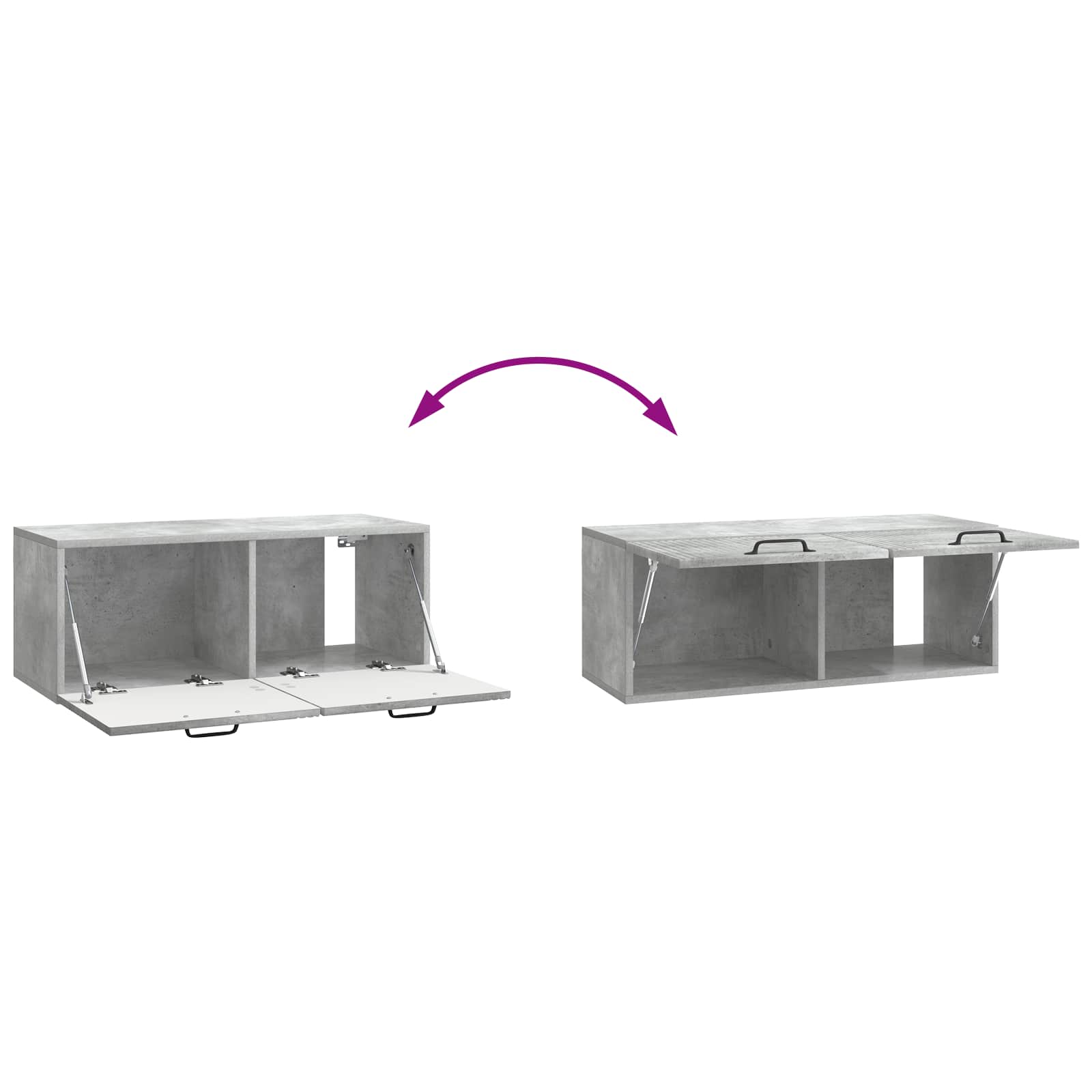 Wandmontierter TV-Schrank Betongrau 78,5 x 31 x 30 cm