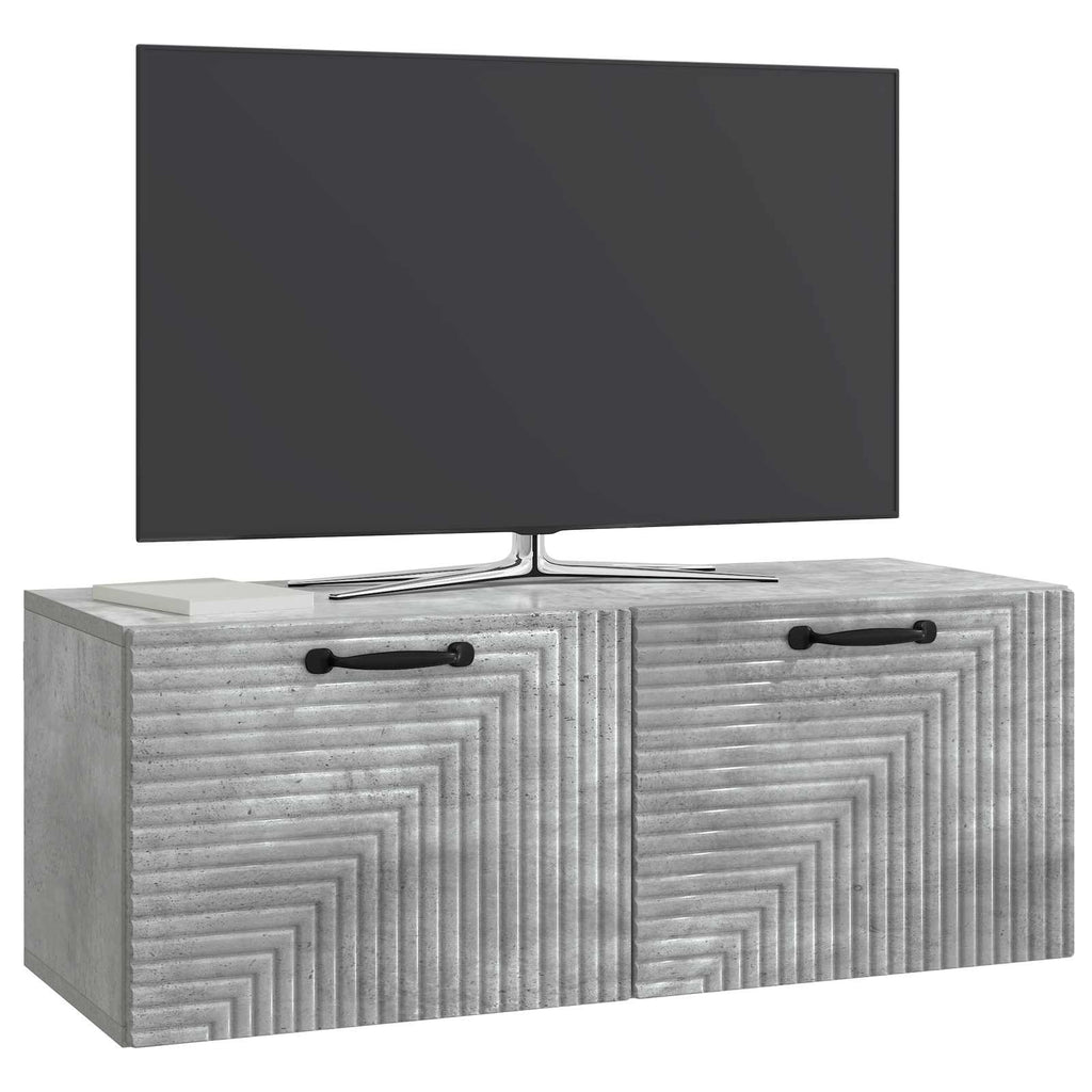 Wandmontierter TV-Schrank Betongrau 78,5 x 31 x 30 cm