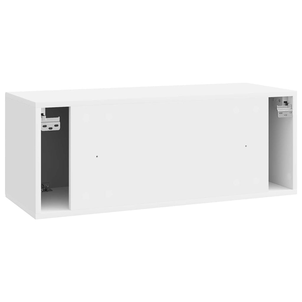 Wandmontierter TV-Schrank Hochglanz Weiß 78,5 x 31 x 30 cm