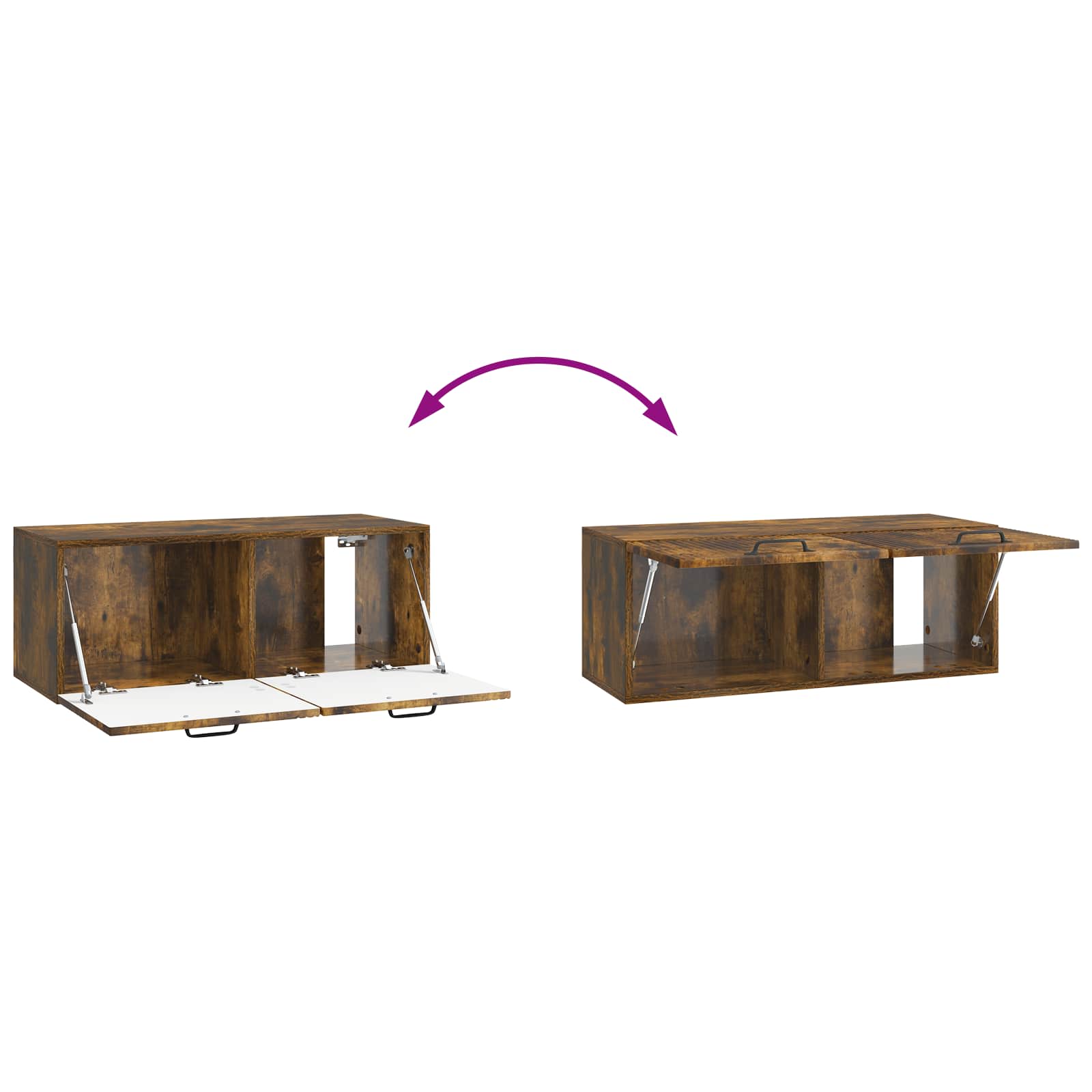 Wandmontierter TV-Schrank Geräucherte Eiche 78,5 x 31 x 30 cm
