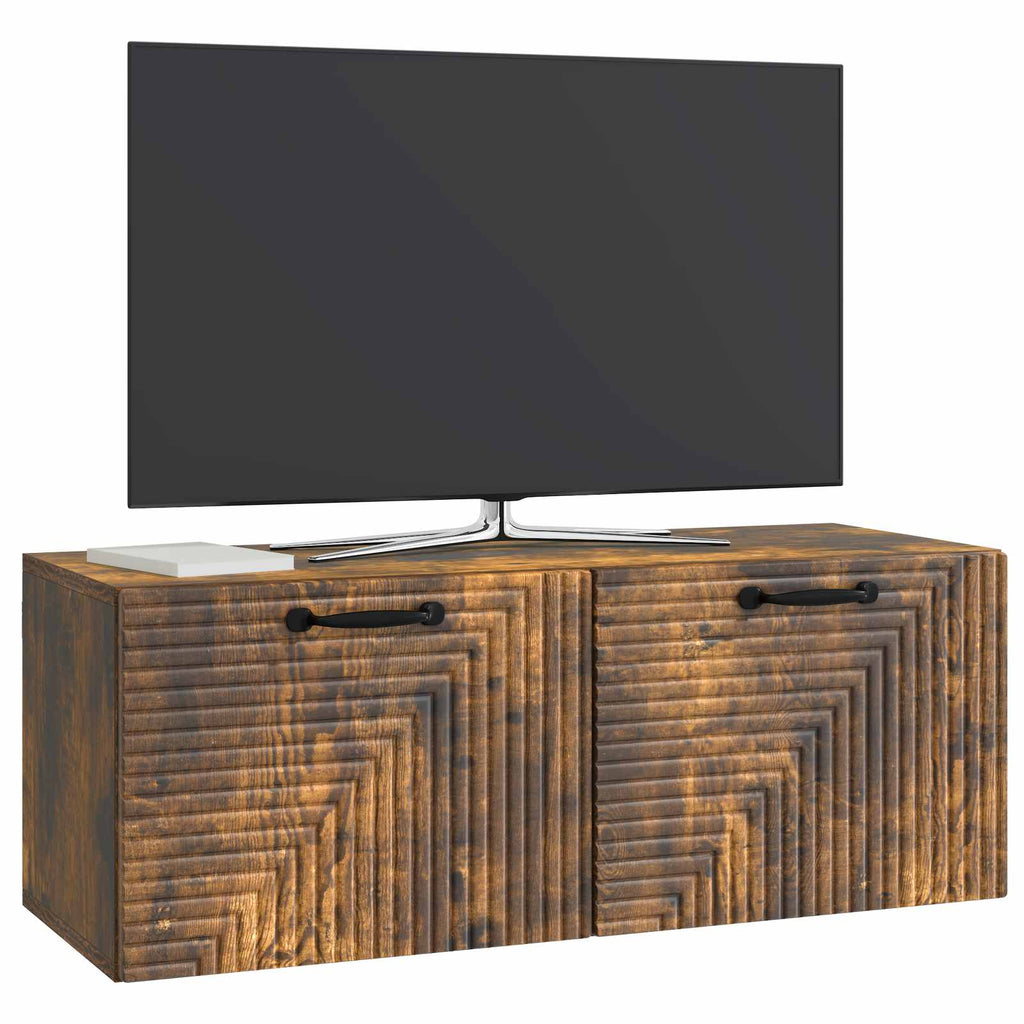 Wandmontierter TV-Schrank Geräucherte Eiche 78,5 x 31 x 30 cm