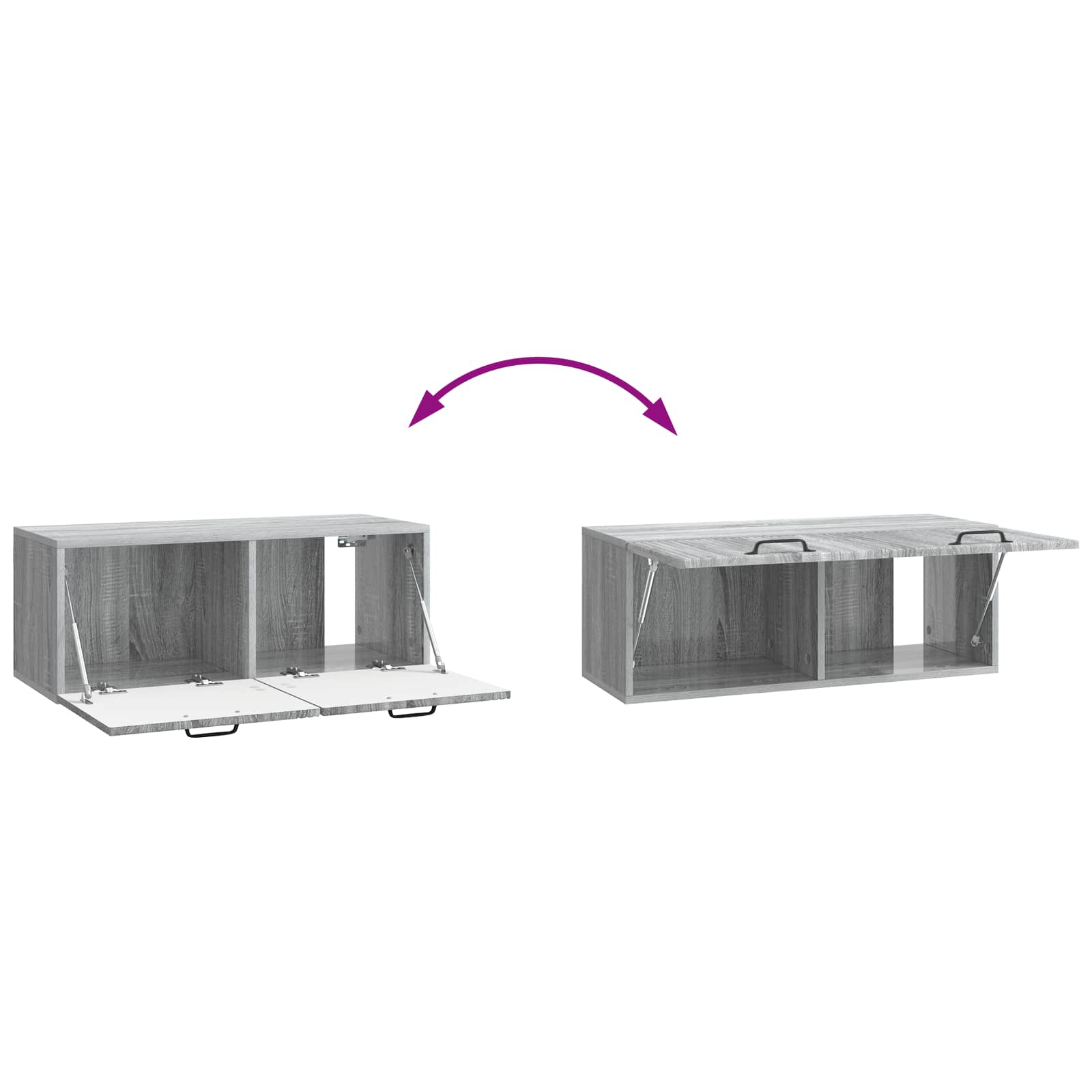 Wandmontierter TV-Schrank Graues Sonoma 78,5 x 31 x 30 cm