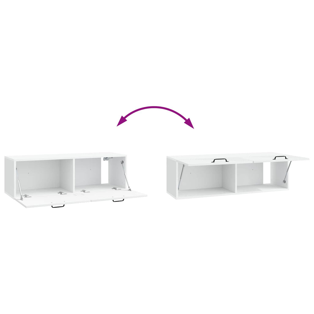 Wandmontierter TV-Schrank Weiß 98 x 31 x 30 cm Holzwerkstoff