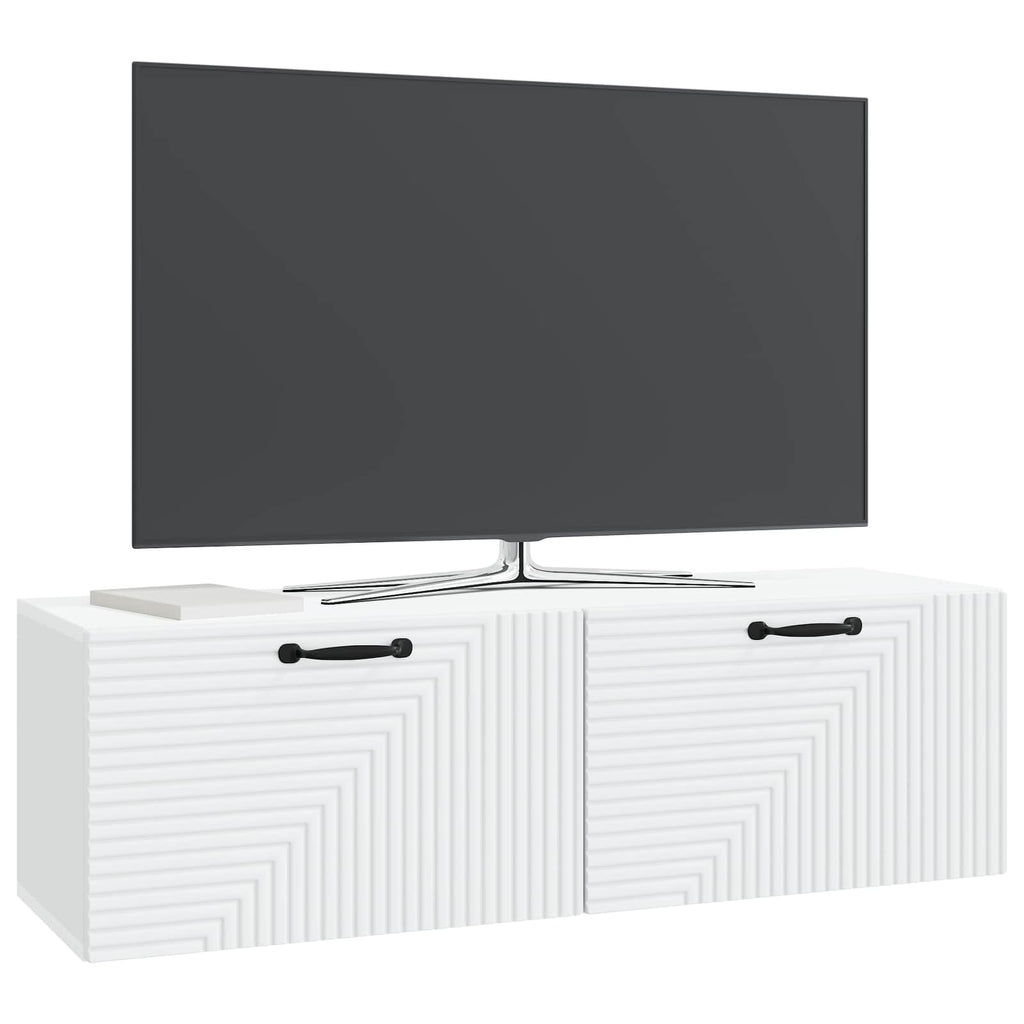 Wandmontierter TV-Schrank Weiß 98 x 31 x 30 cm Holzwerkstoff