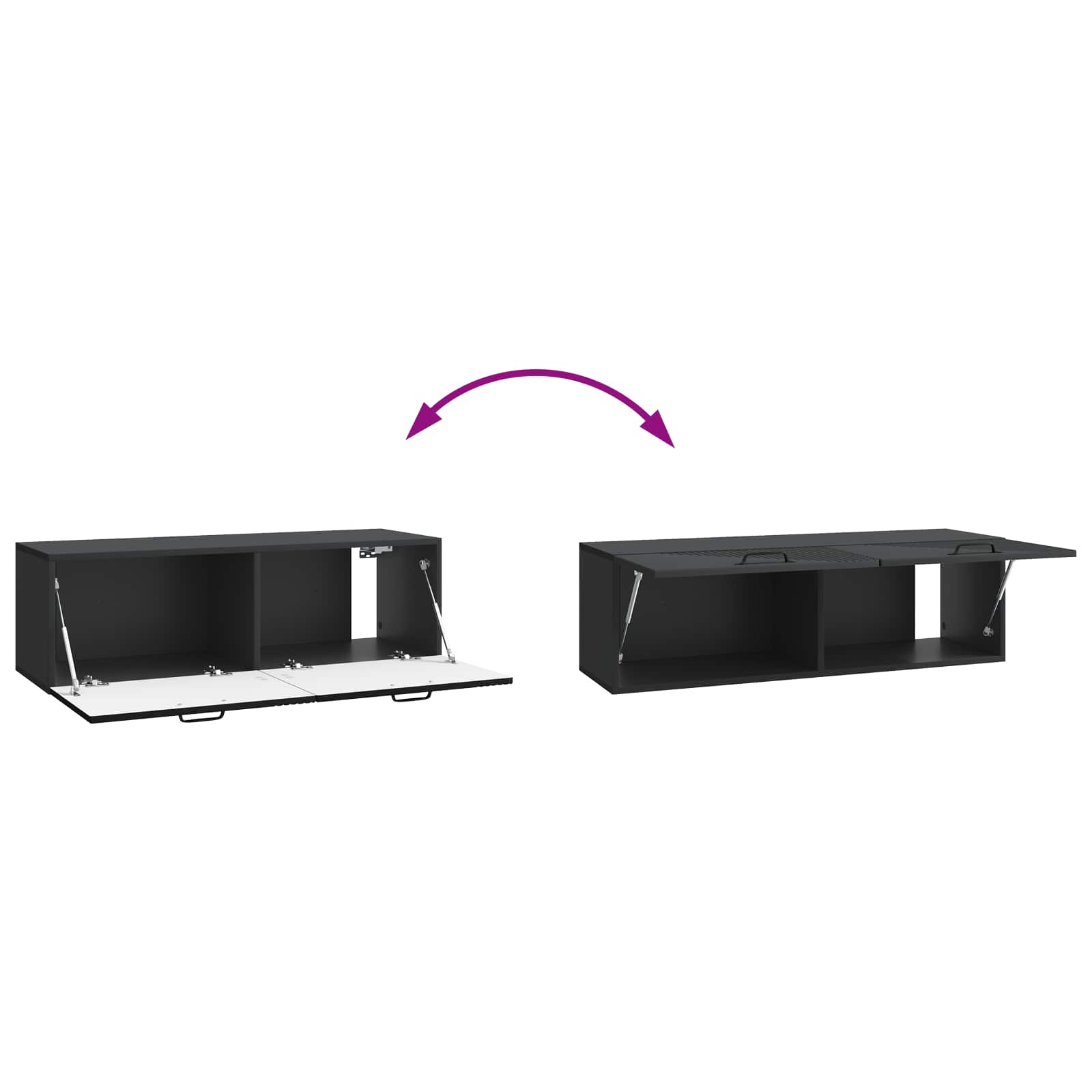 Wandmontierter TV-Schrank Schwarz 98 x 31 x 30 cm Holzwerkstoff