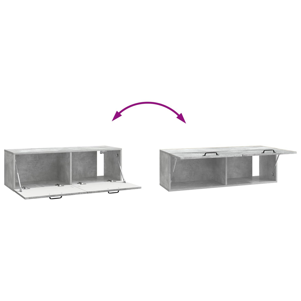 Wandmontierter TV-Schrank Betongrau 98 x 31 x 30 cm