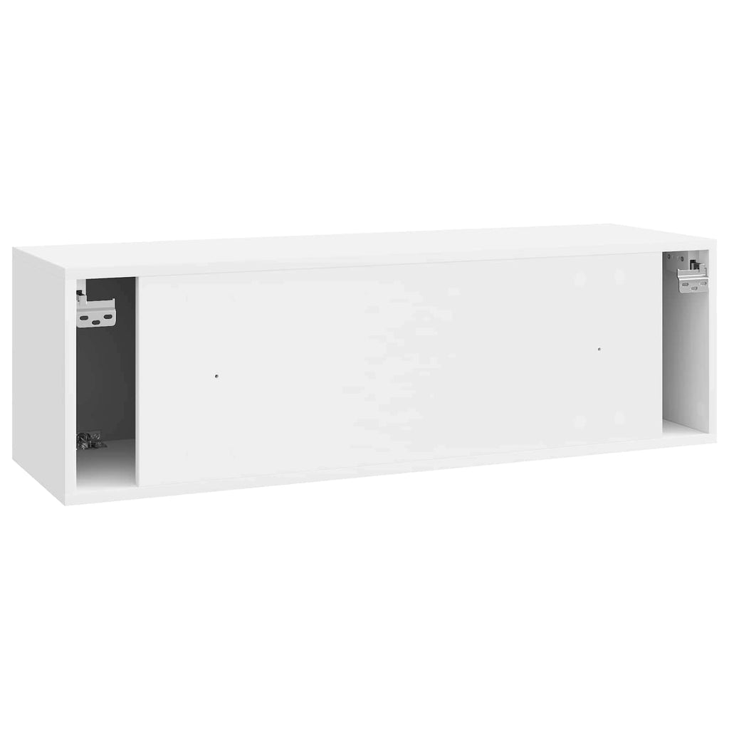 Wandmontierter TV-Schrank Hochglanz Weiß 98 x 31 x 30 cm