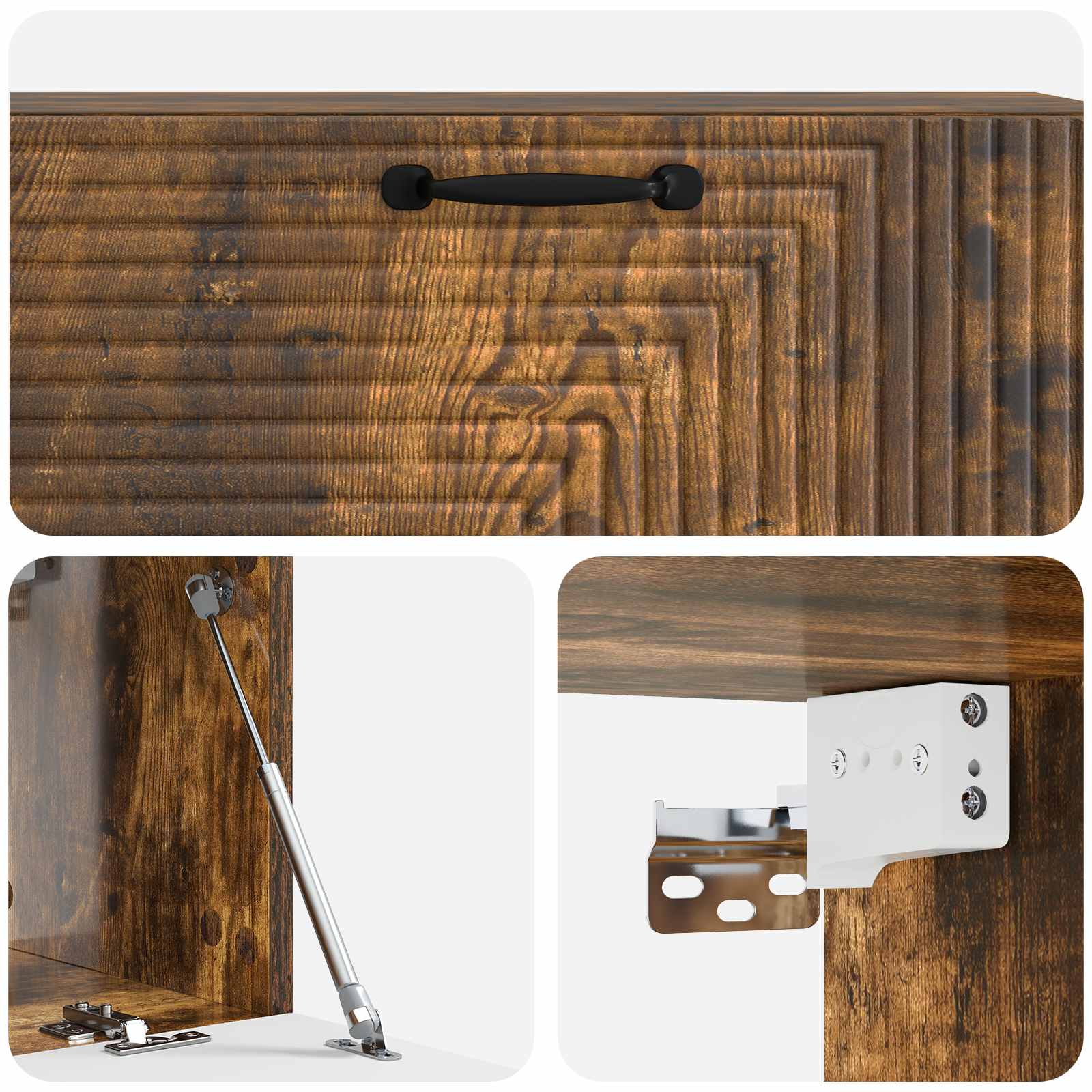 Wandmontierter TV-Schrank Geräucherte Eiche 98 x 31 x 30 cm