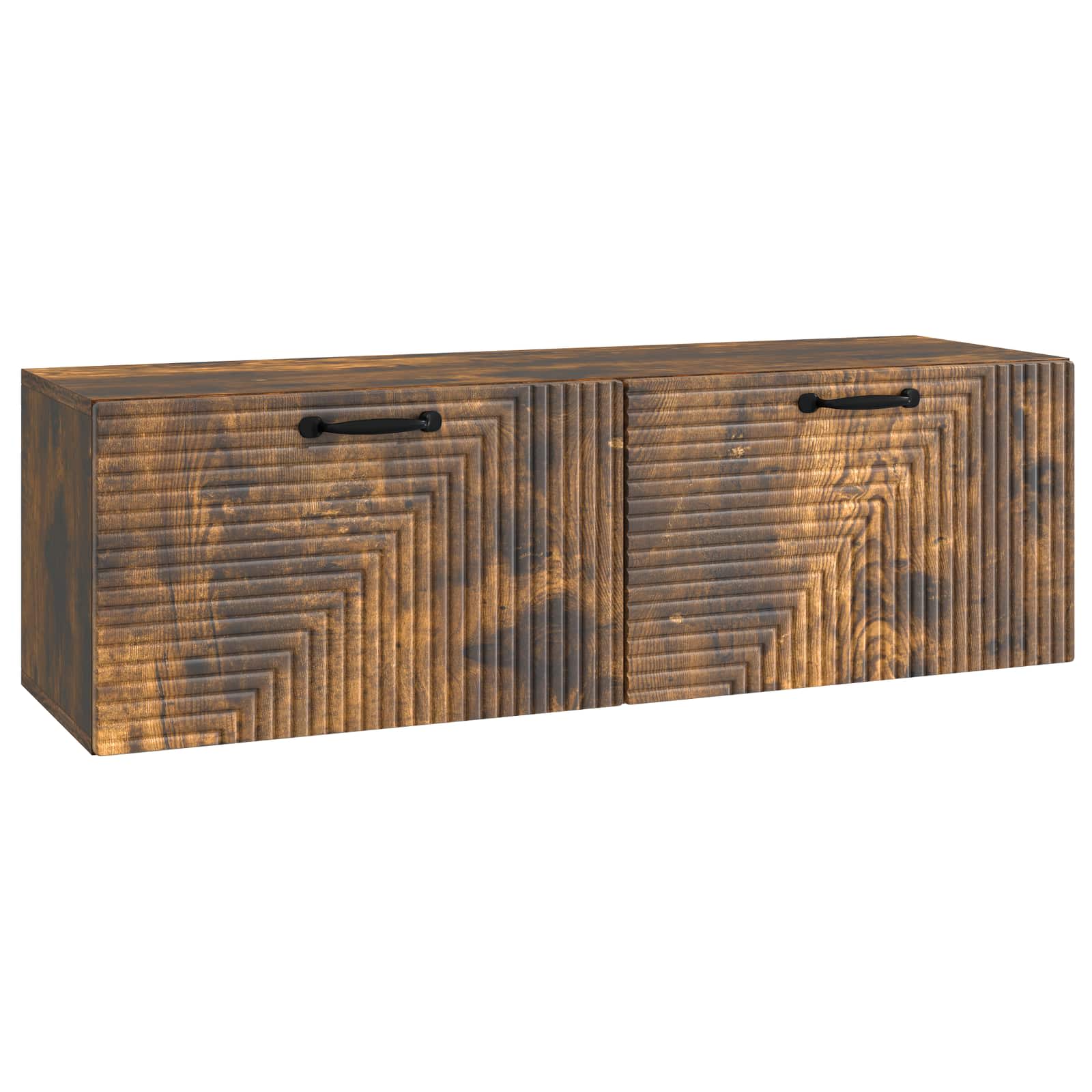 Wandmontierter TV-Schrank Geräucherte Eiche 98 x 31 x 30 cm