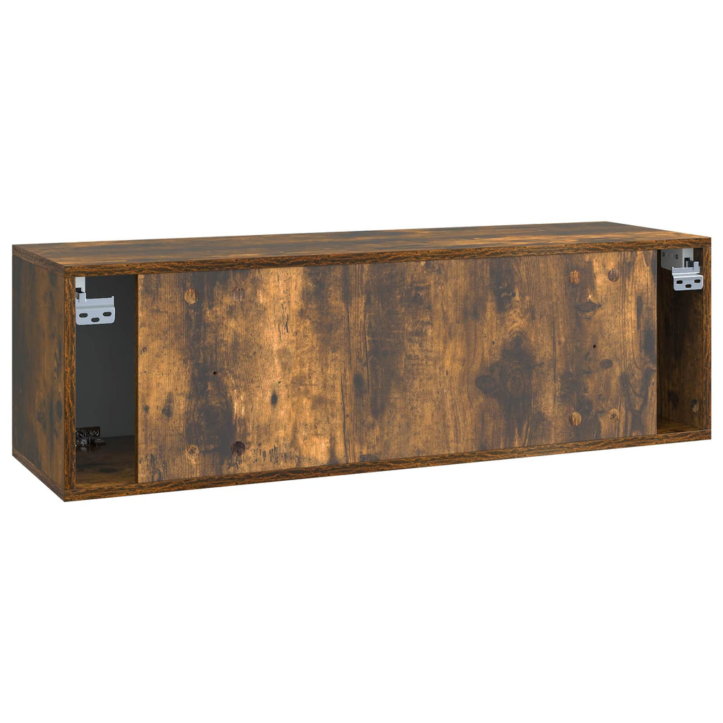 Wandmontierter TV-Schrank Geräucherte Eiche 98 x 31 x 30 cm