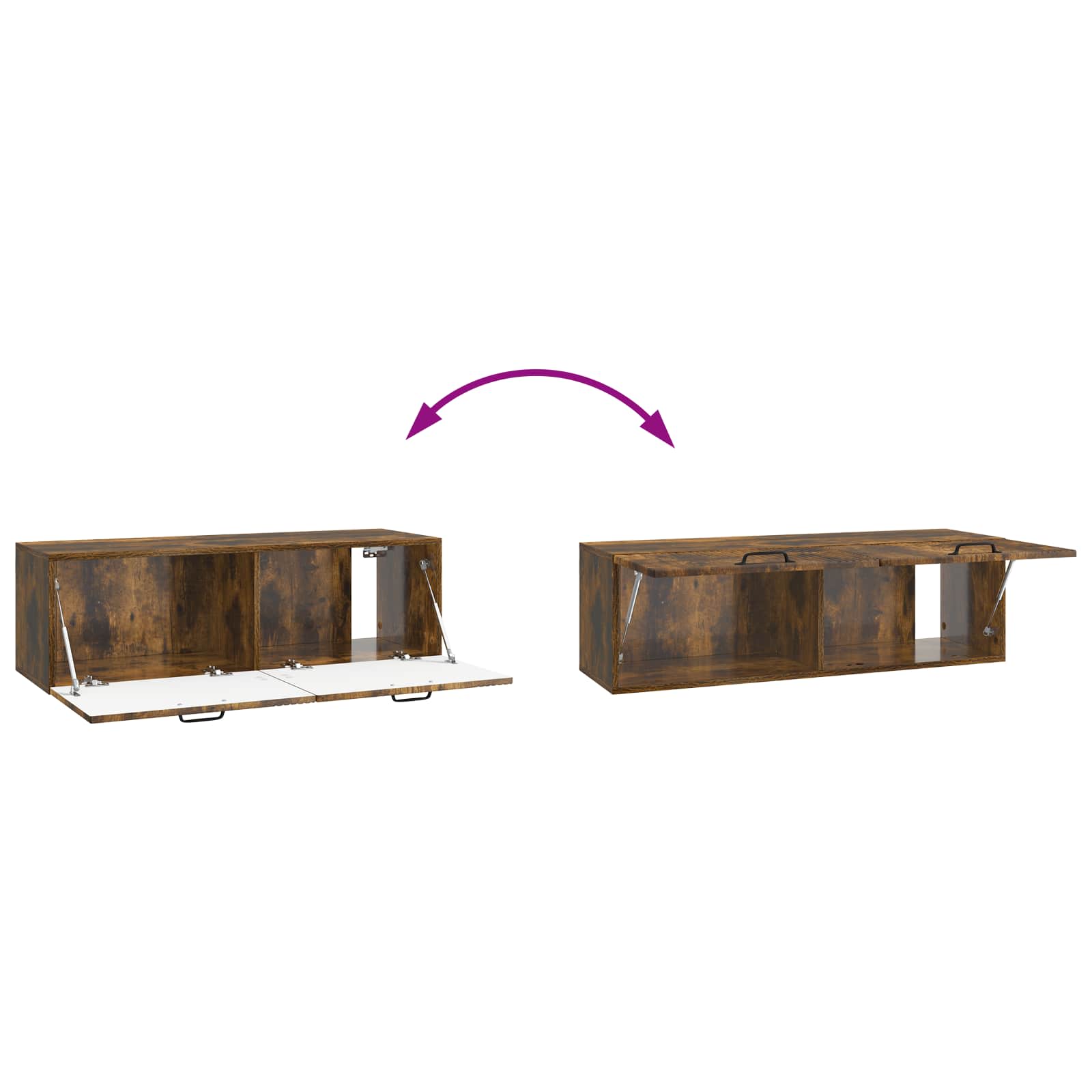 Wandmontierter TV-Schrank Geräucherte Eiche 98 x 31 x 30 cm