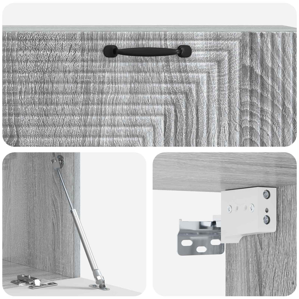 Wandmontierter TV-Schrank Graues Sonoma 98 x 31 x 30 cm