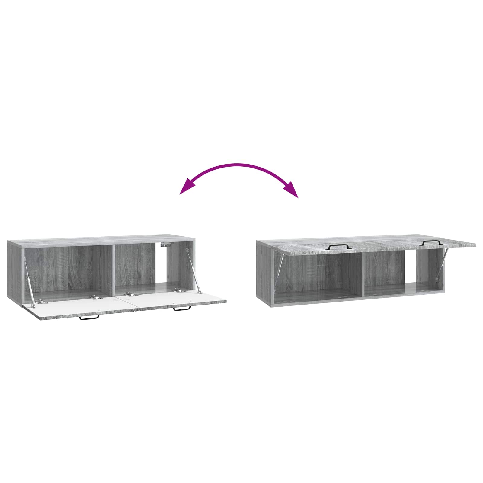Wandmontierter TV-Schrank Graues Sonoma 98 x 31 x 30 cm