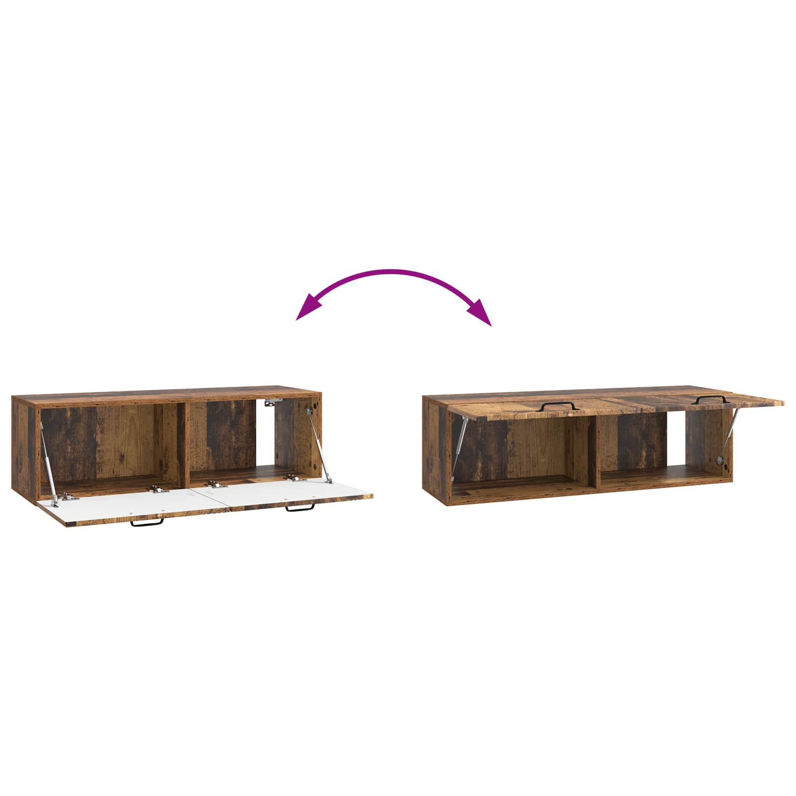 Wandmontierter TV-Schrank Altholz 98 x 31 x 30 cm Holzwerkstoff