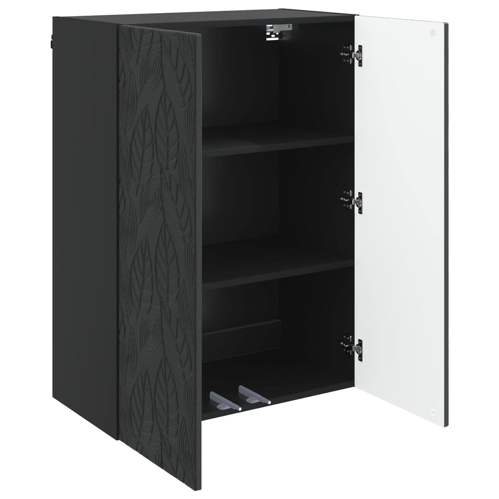 Wandschrank Schwarz 66 x 34,5 x 90 cm Holzwerkstoff