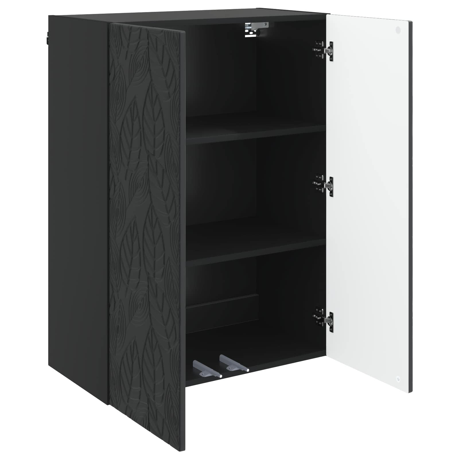 Wandschrank Schwarz 66 x 34,5 x 90 cm Holzwerkstoff