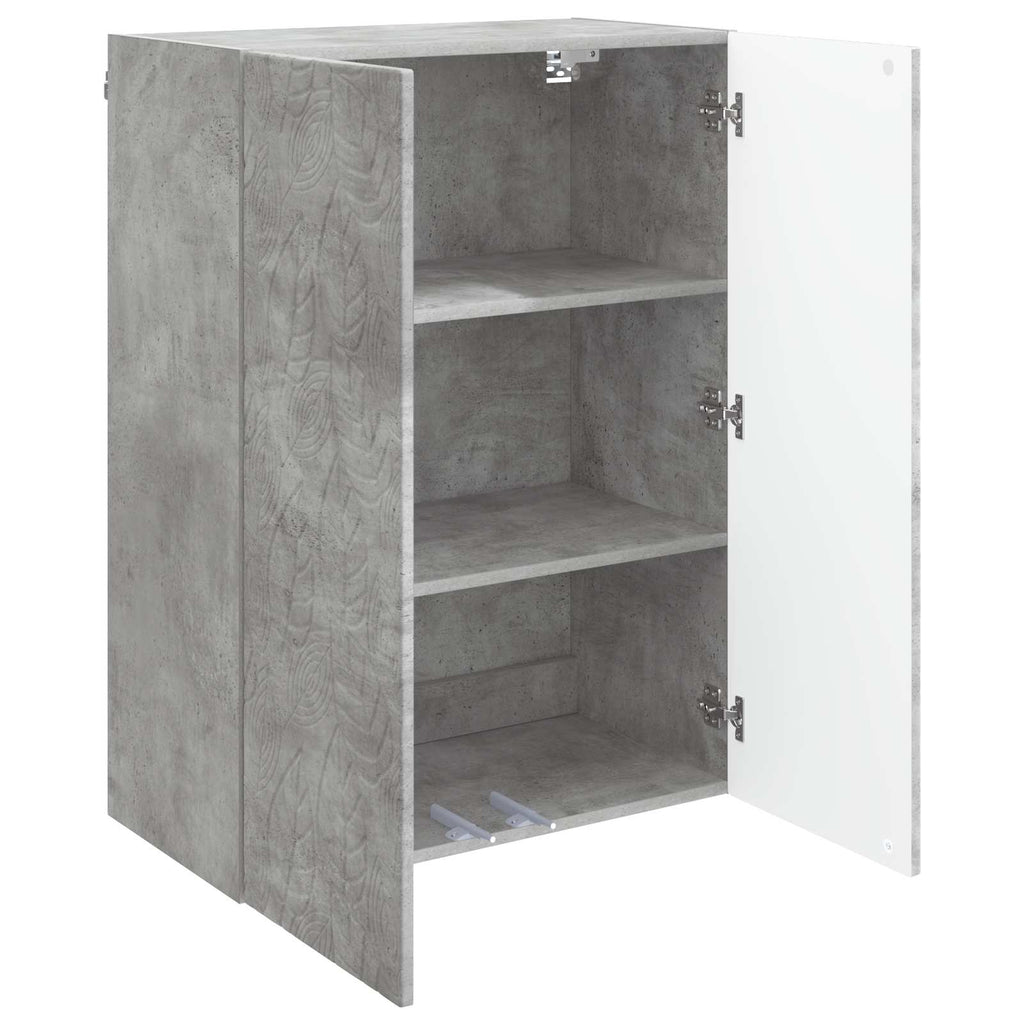 Wandschrank Betongrau 66 x 34,5 x 90 cm Holzwerkstoff